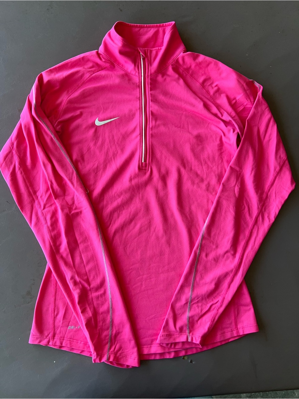 Nike Hot Pink Long Sleeve Half-Zip Performance Top